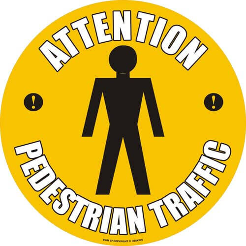 EWM07 Attention Pedestrian Traffic Floor Sign
