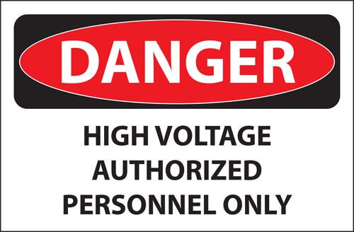 FM01 Danger High Voltage Authorized Personnel Only Floor Sign