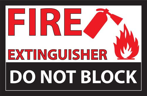 FM06 Fire Extinguisher Do Not Block Floor Sign