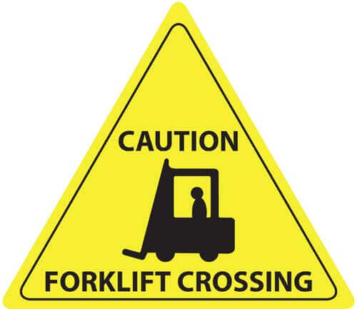 FM08 Caution Forklift Crossing Floor Sign
