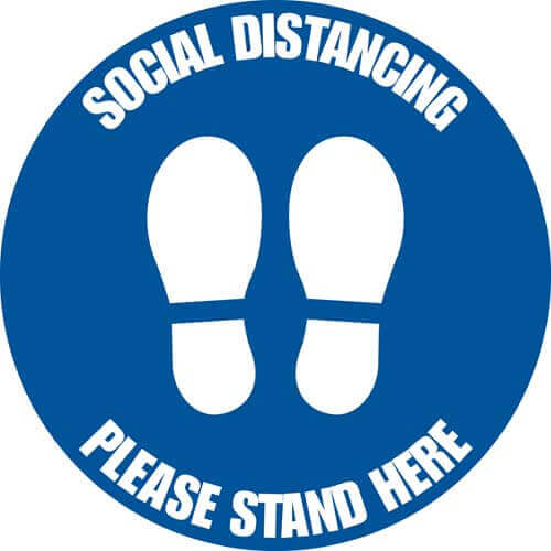 SMF01 Social Distancing Please Stand Here Floor Sign