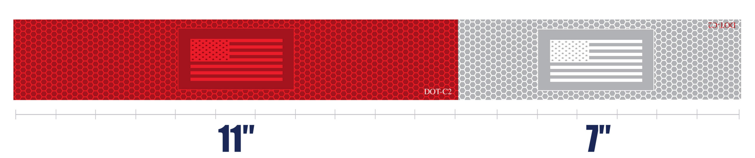 DOT2RW711FLAG American Flag Metalized DOTC2 Conspicuity Tape Reflective DOT Tape Design Web (2)
