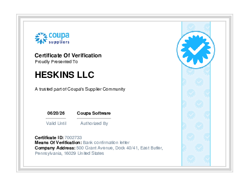 Coupa Certificate Verified-HESKINS LLC-7002733.pdf