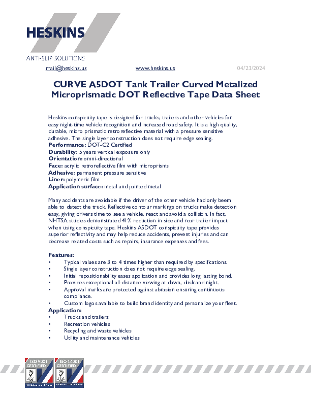 CURVE A5DOT Metalized Microprismatic DOT Tape Data Sheet.pdf